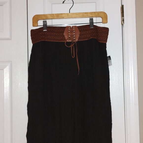 Rue21 black wide leg wide elastic band pull on casual dress pants  Sz  L - Picture 3 of 7